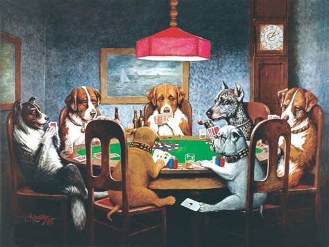 photo of dogs playing poker